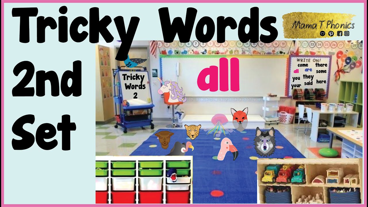 tricky words set 2 jolly phonics yellow level high frequency words youtube
