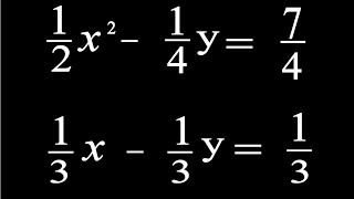 How to solve simultaneous equation with one quadratic and one linear