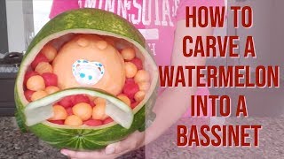 How to Cut a Watermelon into a Bassinet | Baby Shower Food
