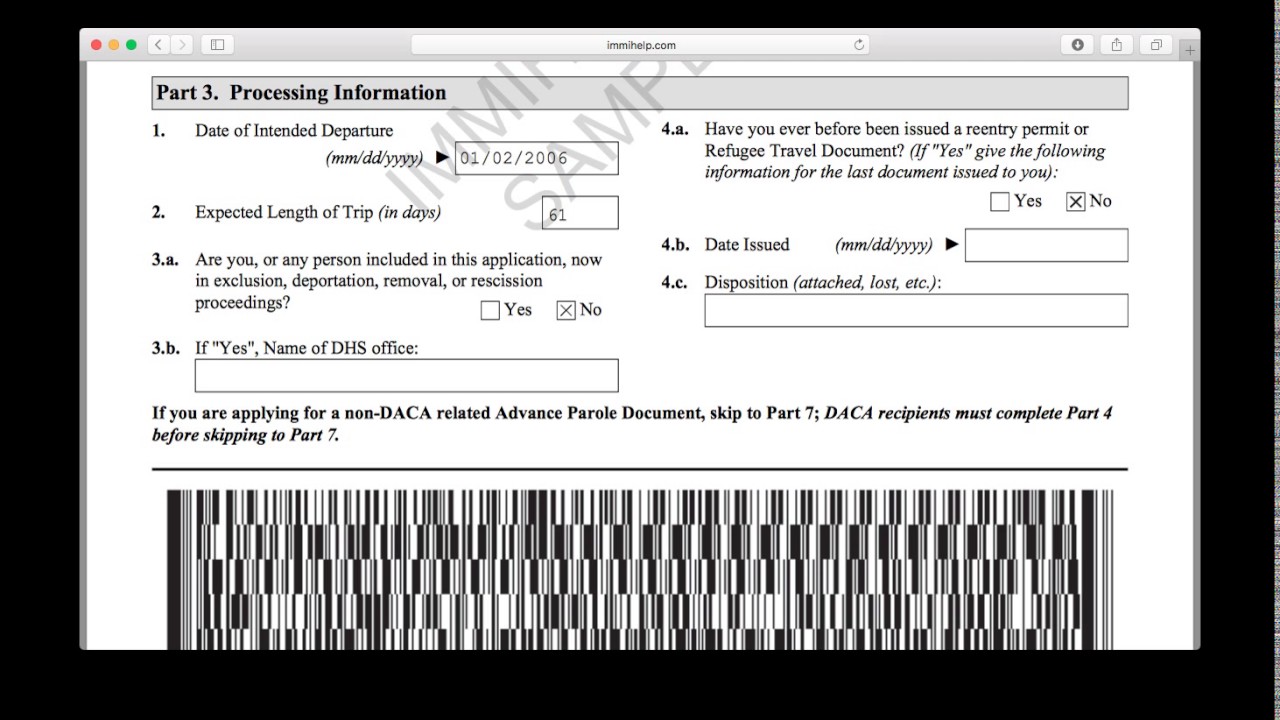 application for travel document form i 131