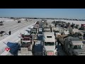 Drone - Convoy to Ottawa 2022 - One of MANY staging areas - Jan 29th 2022