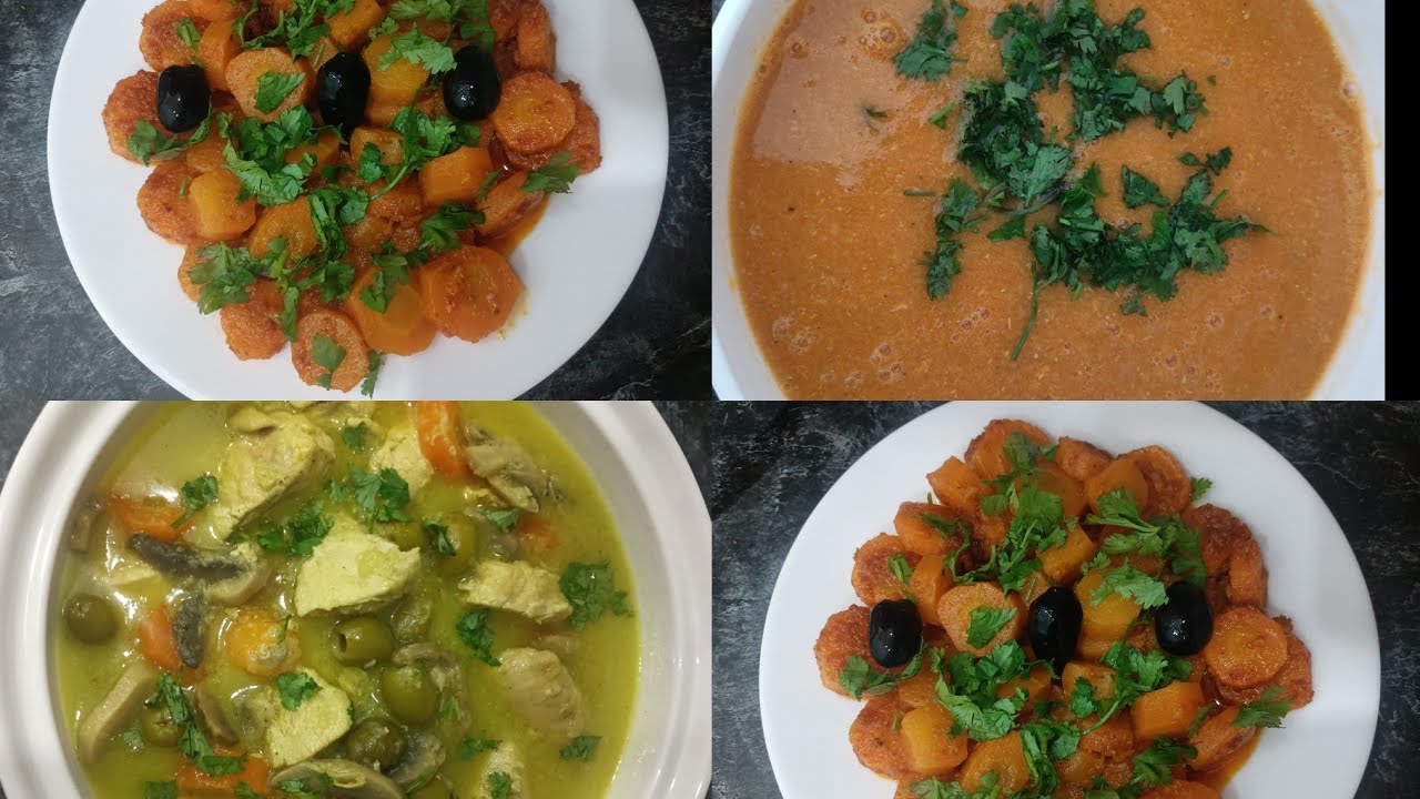 بنص صدر دجاج و نتي فريتيها 👌حريرة على طريقتي بنتها بنة 😋زرودية مشرملة 👍مع جاج بالزيتون و الشومبينيو