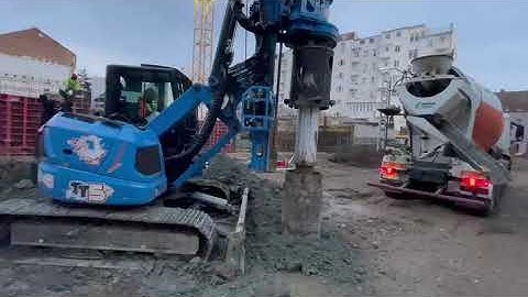 Tescar TT5 drilling in cased piles configuration diam. 700mm @ Brno, Czech Republic