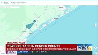 Power outages affecting two counties in Southeastern NC