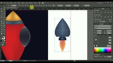 Making a Rocket in Adobe illustrator Speed Art