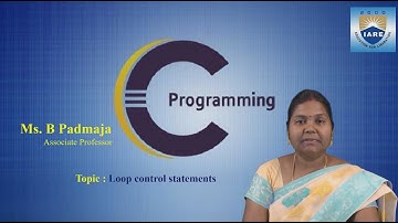 Loop control statements by Ms.B Padmaja