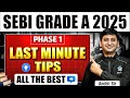 Last Minute Tips for SEBI Grade A Phase 1 | Things to Carry in SEBI Assistant Manager Exam