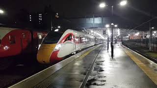 LNER Class 801 Azuma Flying Scotsman departs Edinburgh Waverley