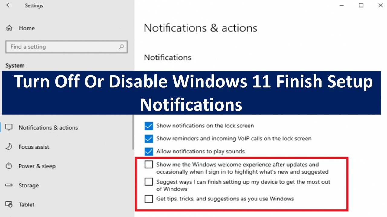 How To Turn Off Or Disable Windows 11 Finish Setup Notifications - YouTube