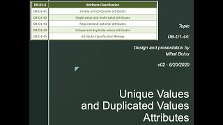 DB-D1-44 Unique and duplicate values attributes (v02)