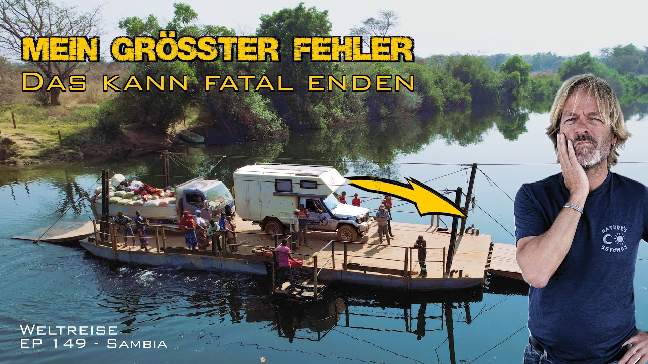Flussquerung - und plötzlich rollt Tembo auf dem Floss los! | Sambia EP149