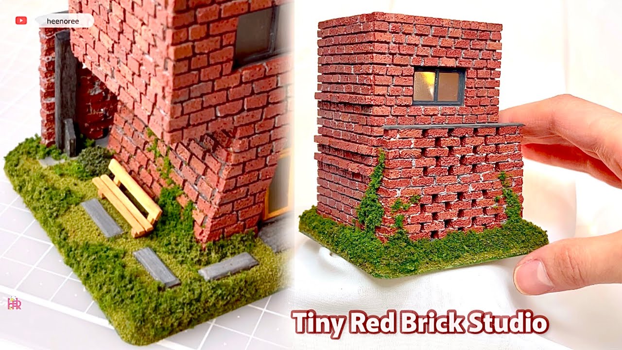 Micro Red Brick House Build 🧱Miniature Building 
