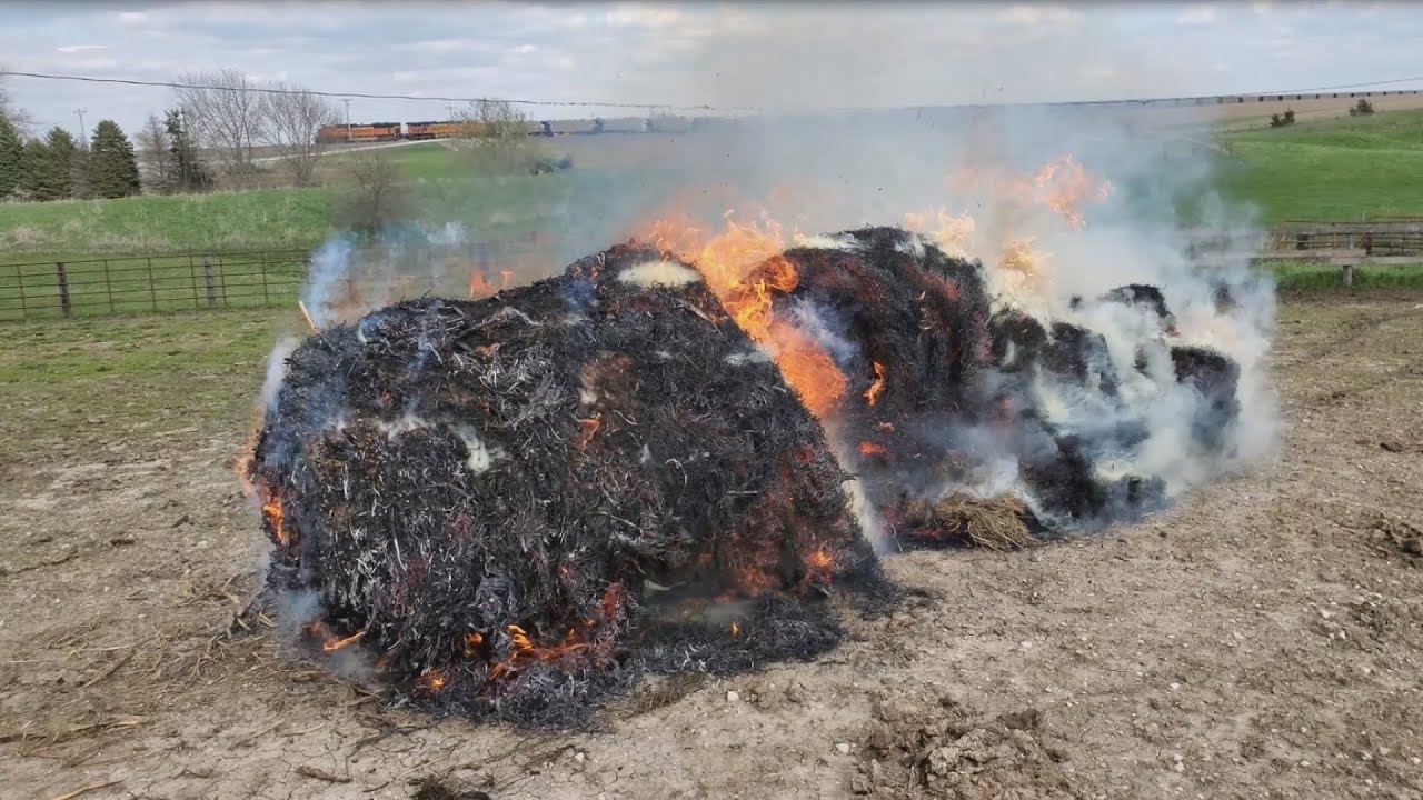 Burning Old Hay Bales & Stopping Erosion YouTube