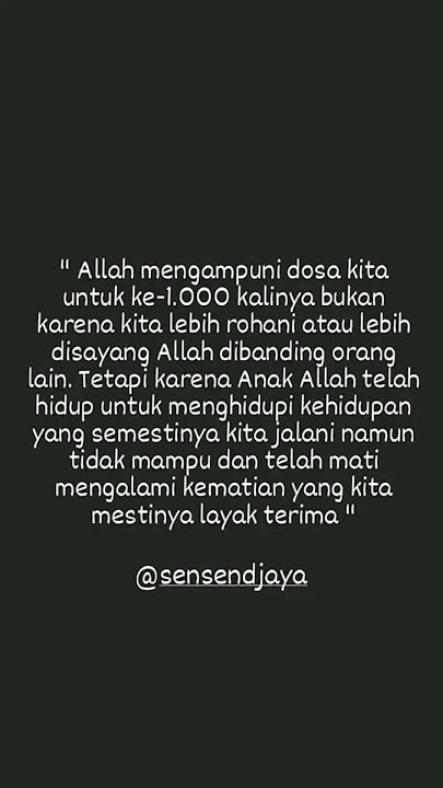 Semua Hanya Karena Anugerah-Nya
