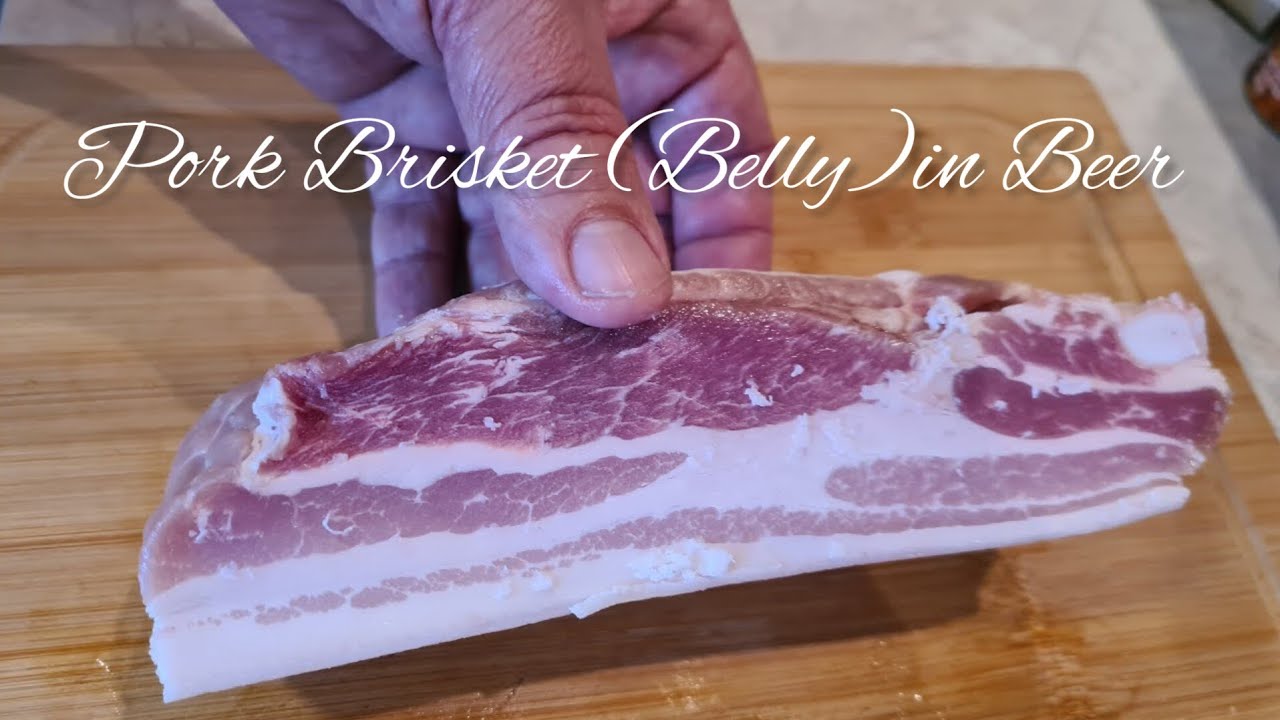 Pork Brisket (Belly)in Beer. Recipe for the perfect pork brisket food
