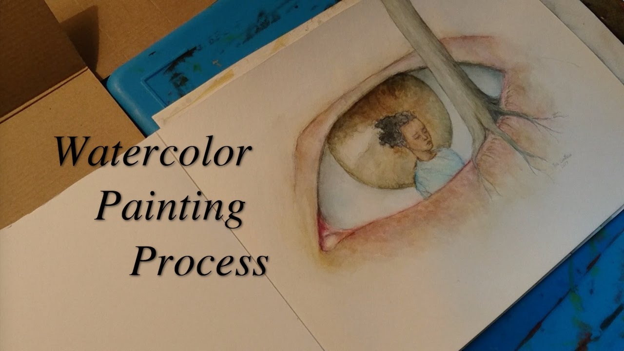 Reflected Moons | Surreal Eye Watercolor Speed Painting