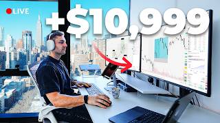 LIVE DAY TRADING - How I Profit $10,999 With $2k Risk [My Strategy]