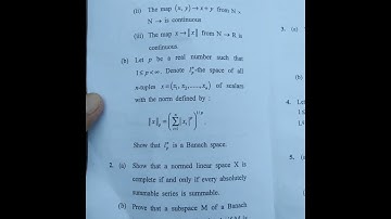 Functional analysis ques paper M.Sc 3rd sem 2023