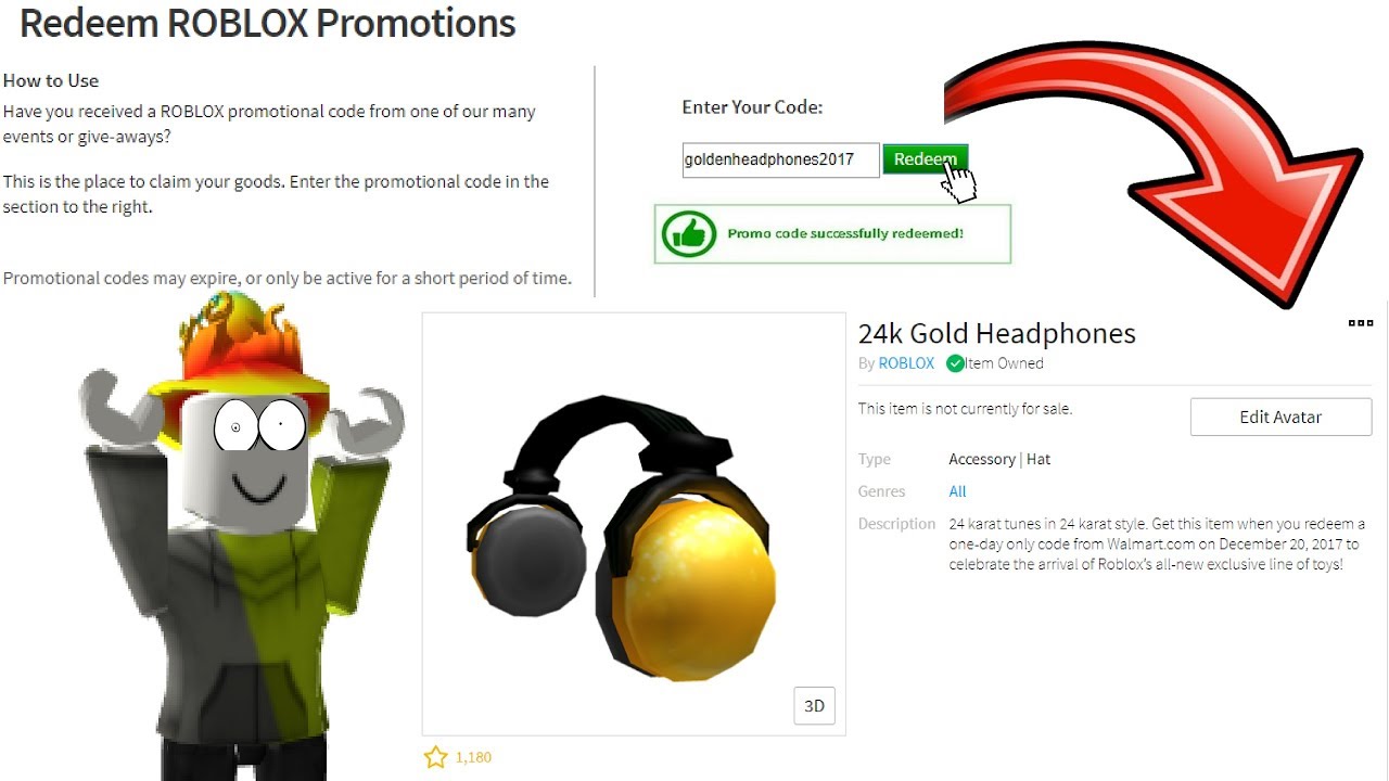 The New Promo Code Item On Roblox Works Youtube
