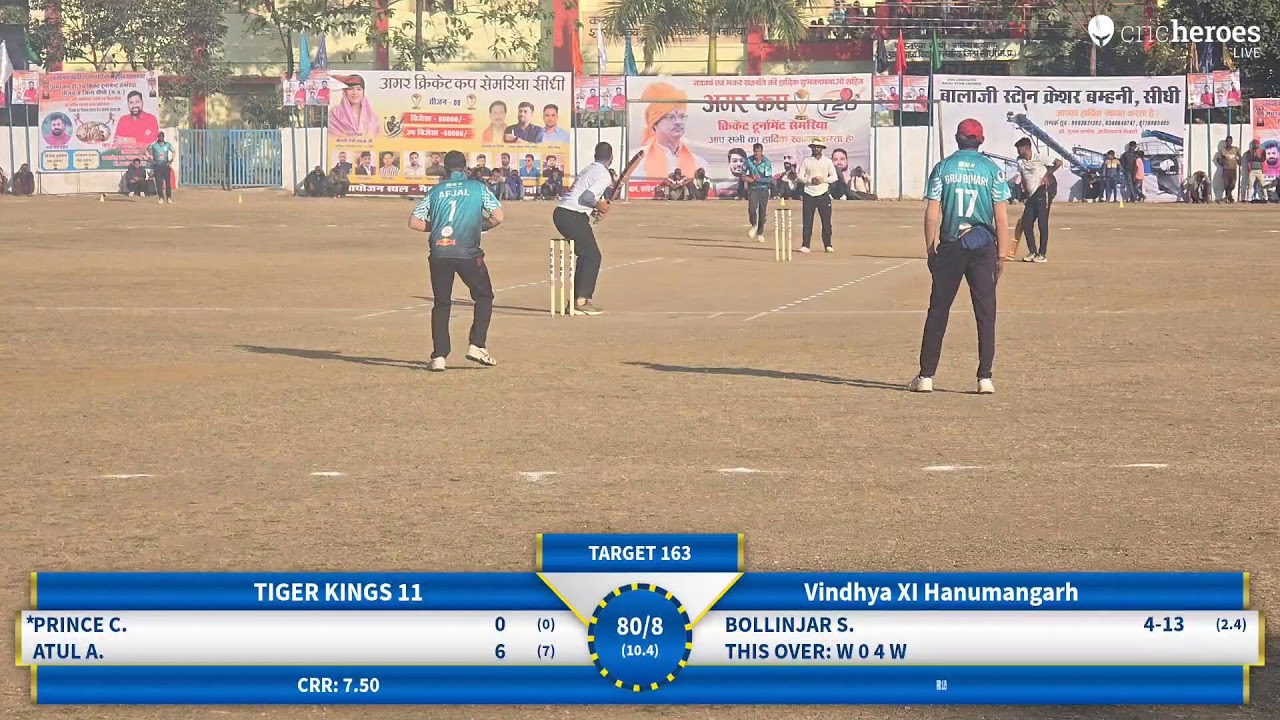 TIGER KINGS 11 vs Vindhya XI Hanumangarh live cricket match | Amar Cup Season 8 live - Govt. HS. Sc