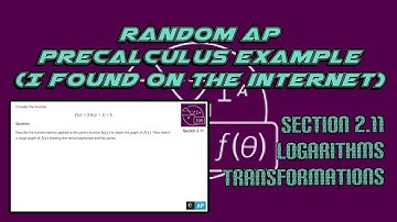 AP Precalculus Section 2.11 Example: Explaining the Transformations of a Logarithmic Function