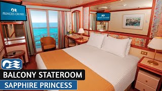 Sapphire Princess Balcony Stateroom Full Walkthrough Tour 4K