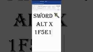MS Word sword | alt x code | pro word skills