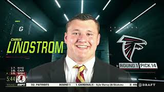Falcons Select RG Chris Lindstrom (2019 NFL Draft)