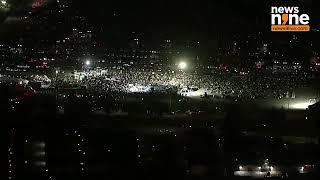 Aerial Views of Los Angeles Show Widespread Power Outages, Large Tent City After Devastating Fires