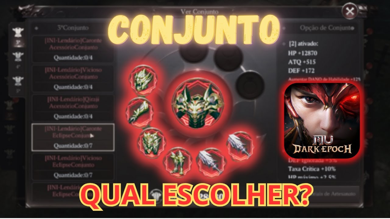 VICIOSO, QIRAJI ou CARONTE - Qual é o Melhor CONJUNTO?  - Veja Neste Vídeo - MU DARK EPOCH