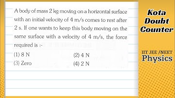 A body of mass 2 kg moving on a horizontal surface with an initial velocity of 4 m/s comes to rest