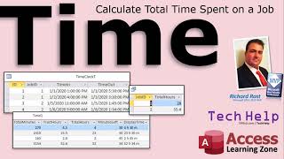 Calculate Total Time Spent on a Job in Hours, Minutes with DateDiff in Microsoft Access, Time Clock