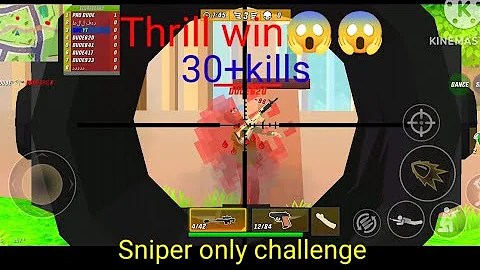 Sniper only challenge in Dude Theft wars multiplayer 30+kills Thrill win SDE YT Pro gameplay