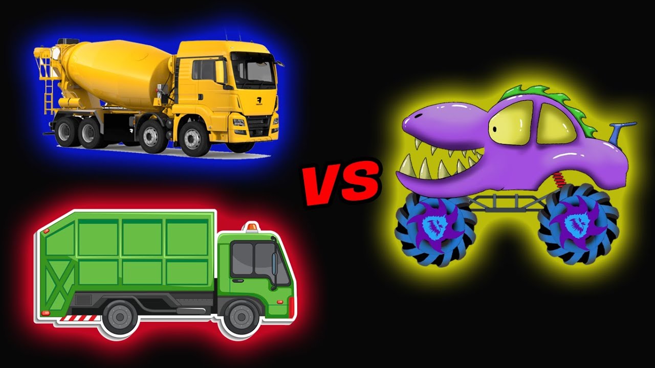 frog truck monster eat suv and dragline excavator 