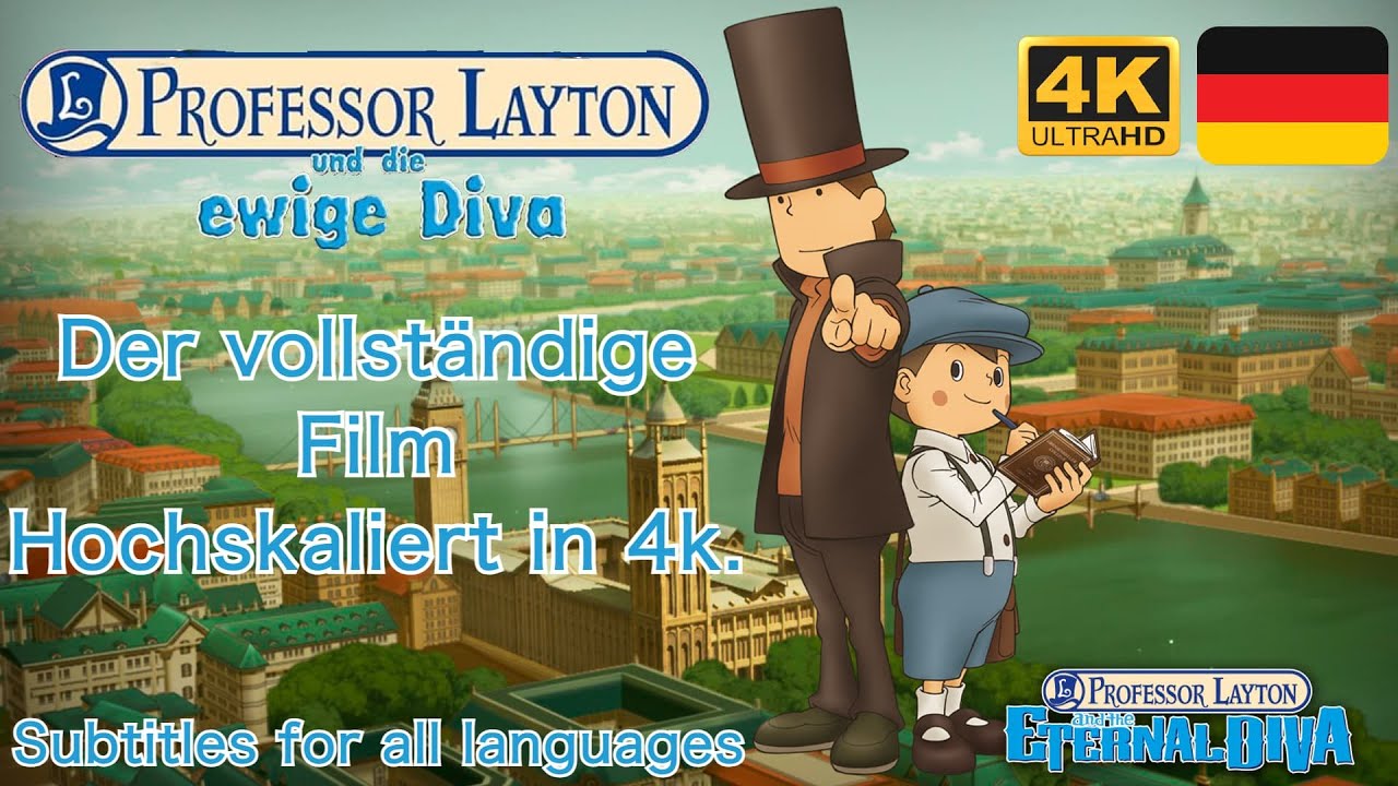 Professor Layton und die ewige Diva neu Gemastert in 4K. Vollständiger