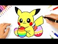 HOW TO DRAW EASTER PIKACHU KAWAII EASY ⚡