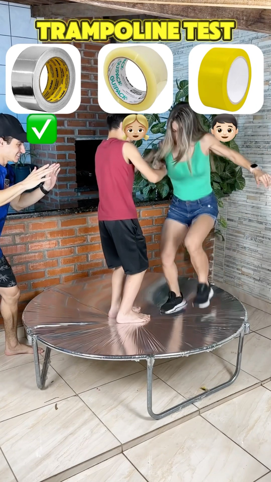 Será que os trampolins vão aguentar?!? #shorts #challenge