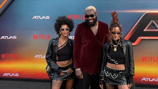 Coco & Breezy and Abraham Popoola attend Netflix's "Atlas" Los Angeles premiere black carpet Details
