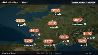 Prévisions météo France — 7 août 2026