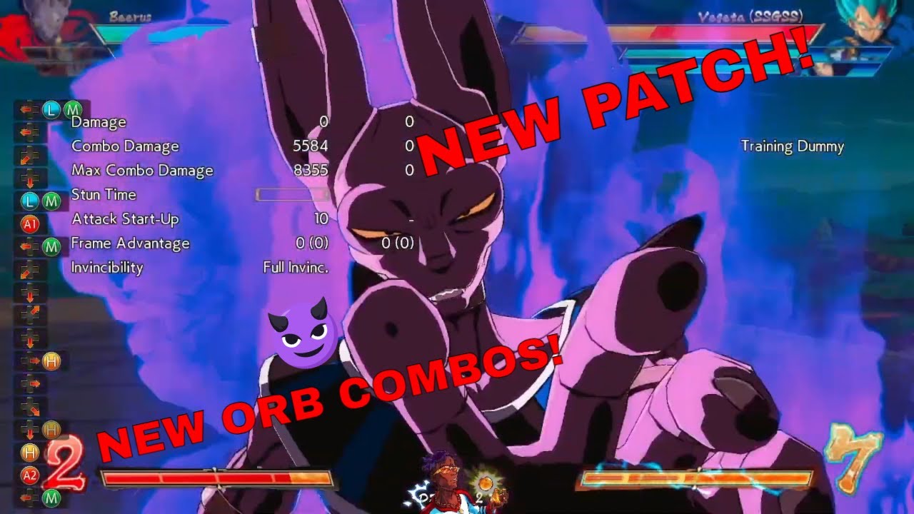 [DBFZ v1.38] Beerus NEW PATCH Orb Combos! | Dragon Ball FighterZ - YouTube