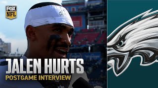 Jalen Hurts reacts after Eagles pull off thrilling last-second WIN over Titans screenshot 2