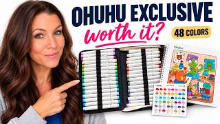 Unboxing Ohuhu’s 48-Color Marker   Coloring Book Set | Honest First Impressions