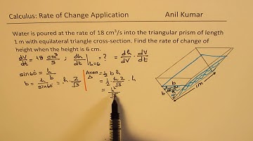 Calculus Rate of Change of Height in Triangular Prism