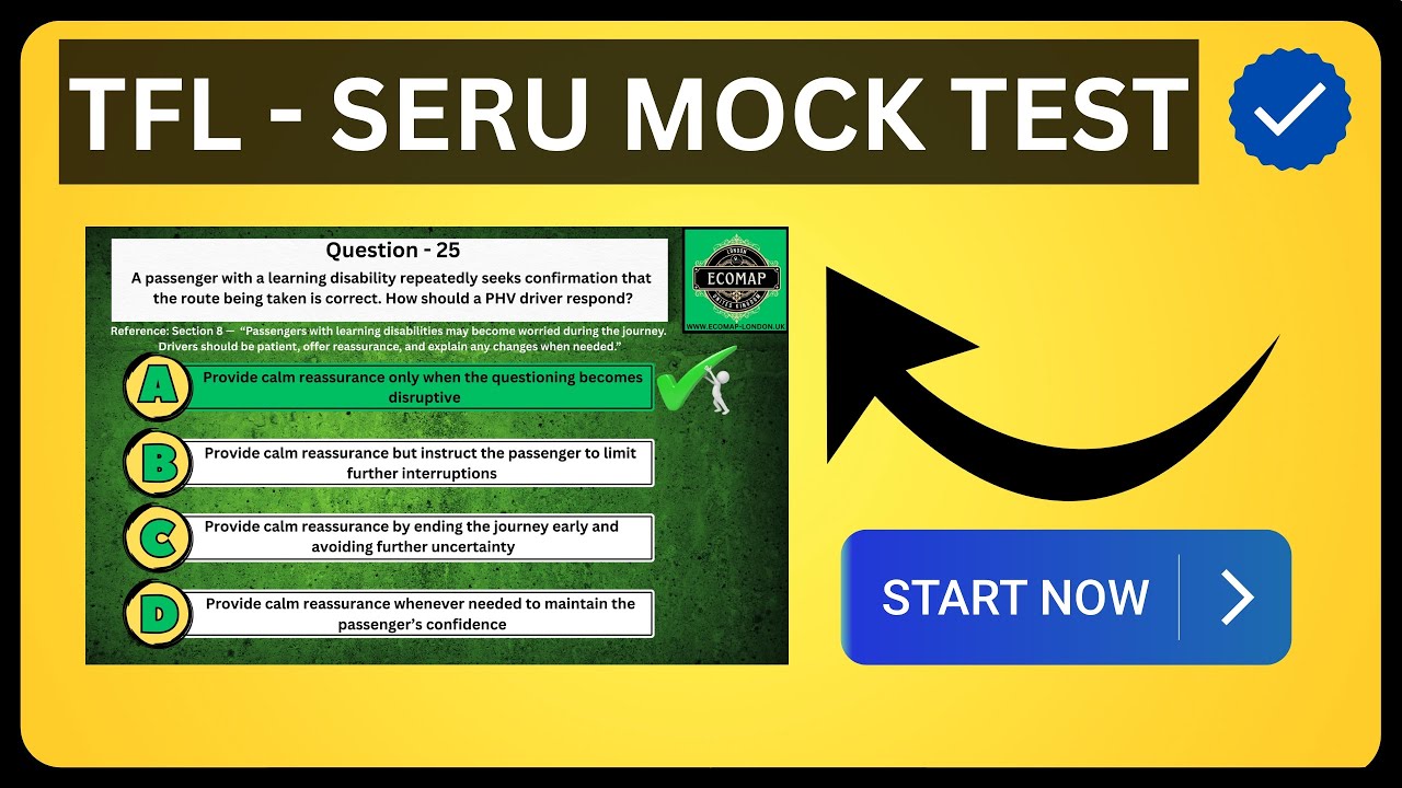 Практические занятия по оценке квалификации водителей TFL SERU (раздел 8 руководства для водителе...