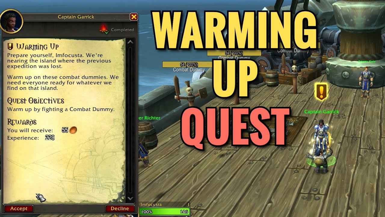 Warming Up Quest (WoW TWW, Exile's Reach)
