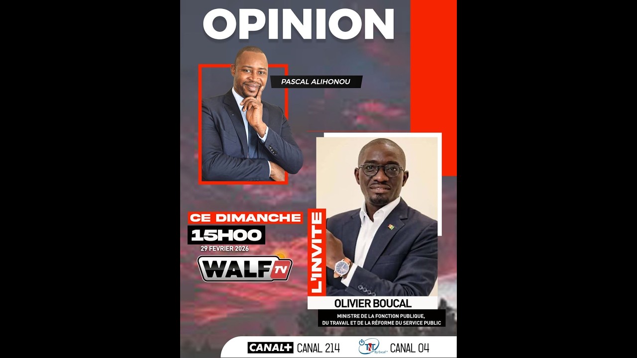 Mr Olivier Boucal est l’invité de Pascal ALIHONOU Opinion de ce Dimanche 01 Mars 2026