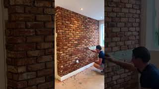 The ultimate brick slip hack for your indoor & outdoor walls 🧱#featurewall #homerenovation #shorts