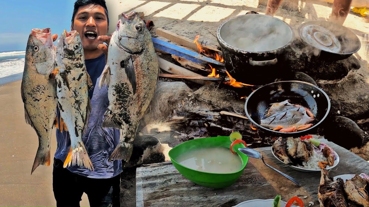 ¡Increíble! Capturamos muchos peces y así los cocinamos con leña y sazón - Caldo de Muy muy