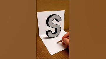 Amazing 3D Letter "S" Real Illusion On Paper 😲 #3dart #3ddrawing #drawingtutorial  #paperart #easy3d
