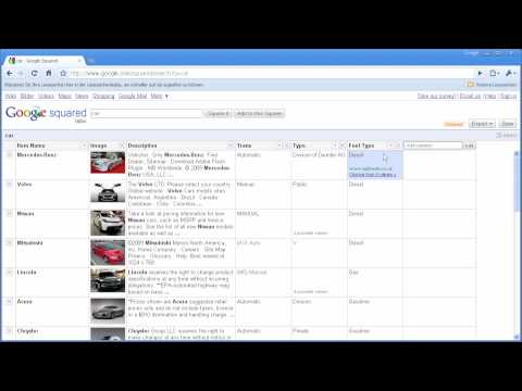 Google Suche - Suchergebnisse in Tabellenform mit Google Squared